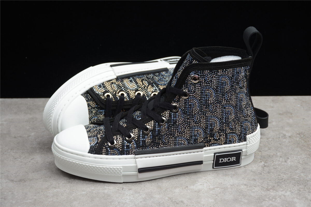 Dior B23 High-Top Sneaker – Oblique Rhinestone Edition