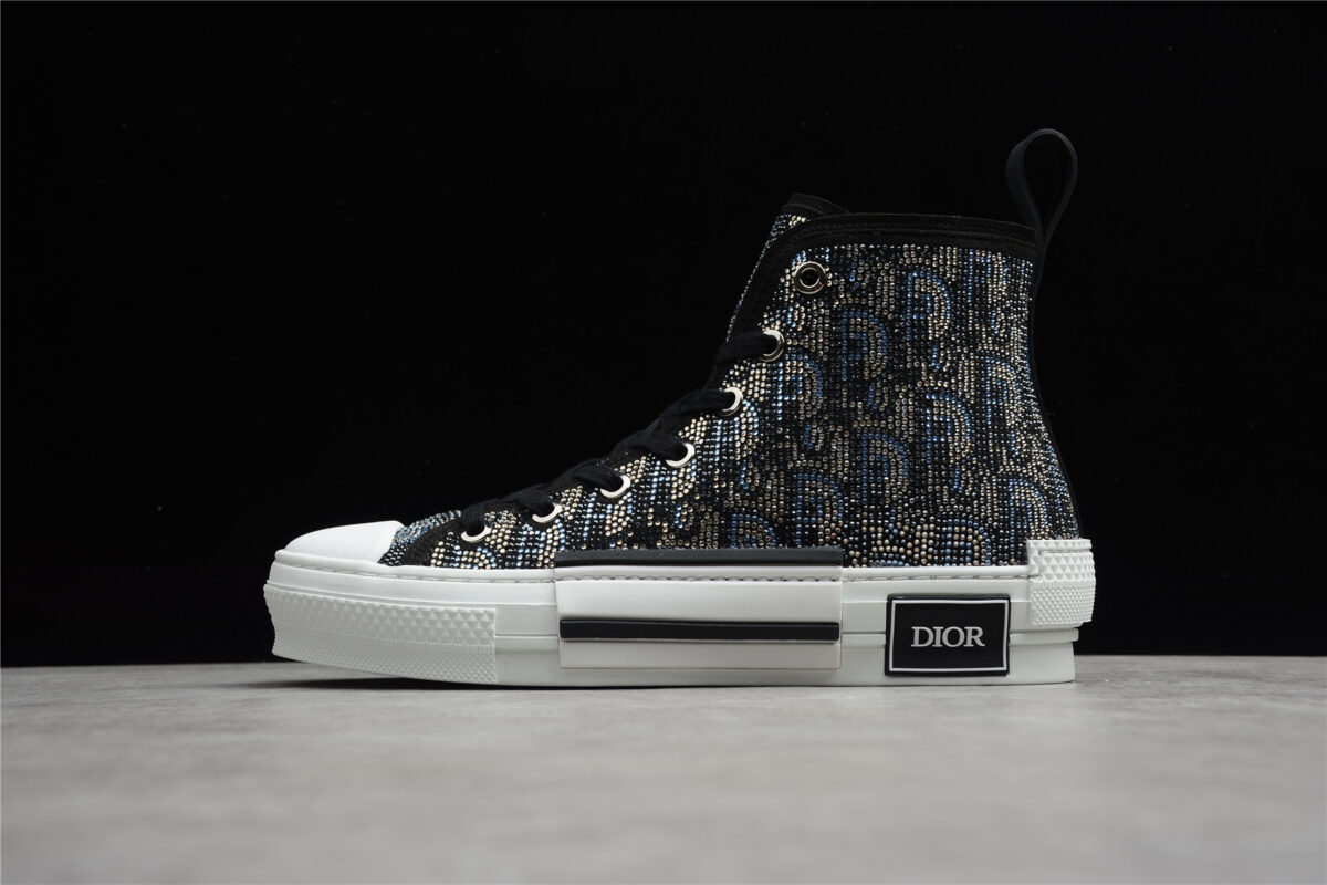 Dior B23 High-Top Sneaker – Oblique Rhinestone Edition