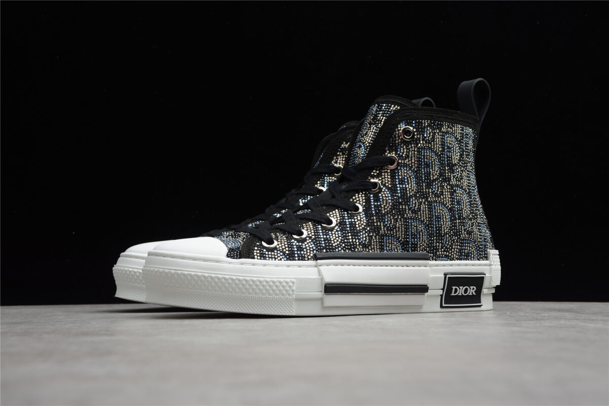 Dior B23 High-Top Sneaker – Oblique Rhinestone Edition