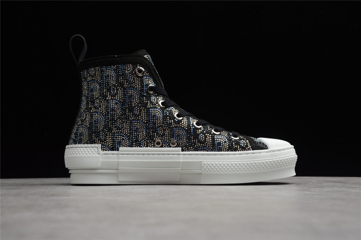 Dior B23 High-Top Sneaker – Oblique Rhinestone Edition