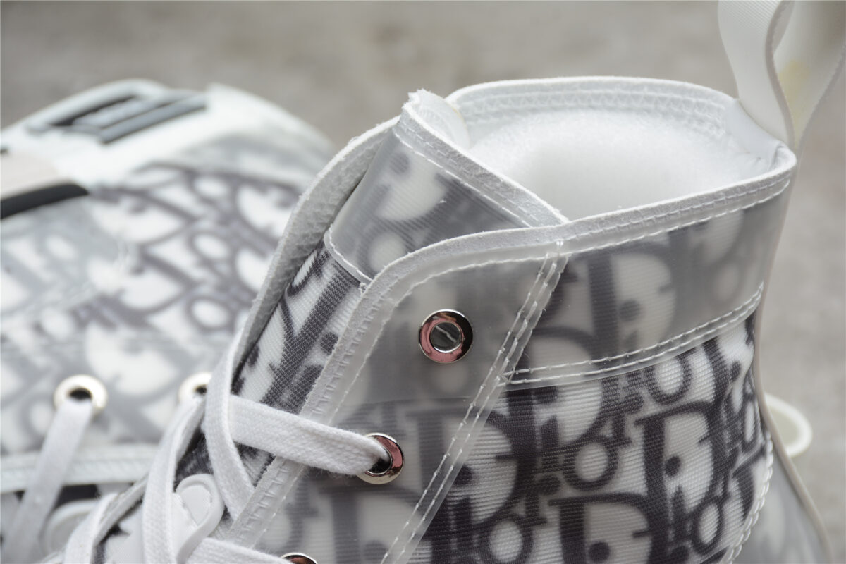 Dior B23 High-Top Sneaker – Transparent Grey Oblique