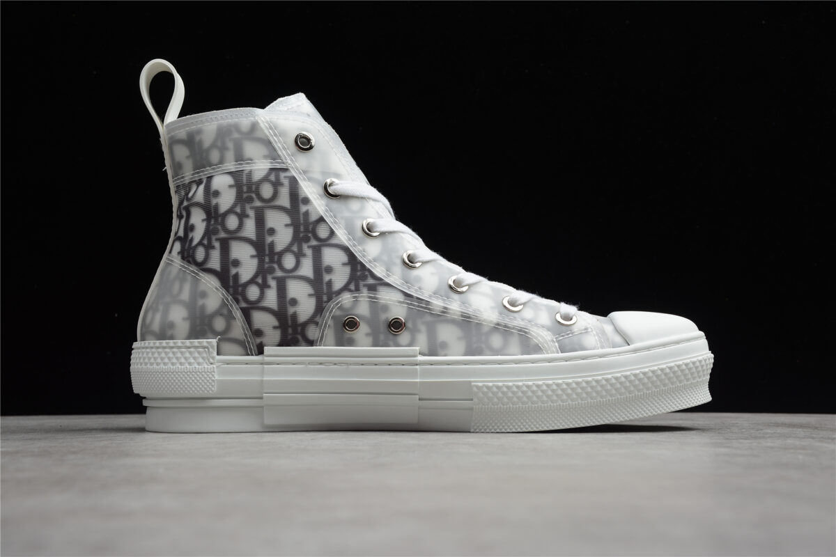 Dior B23 High-Top Sneaker – Transparent Grey Oblique