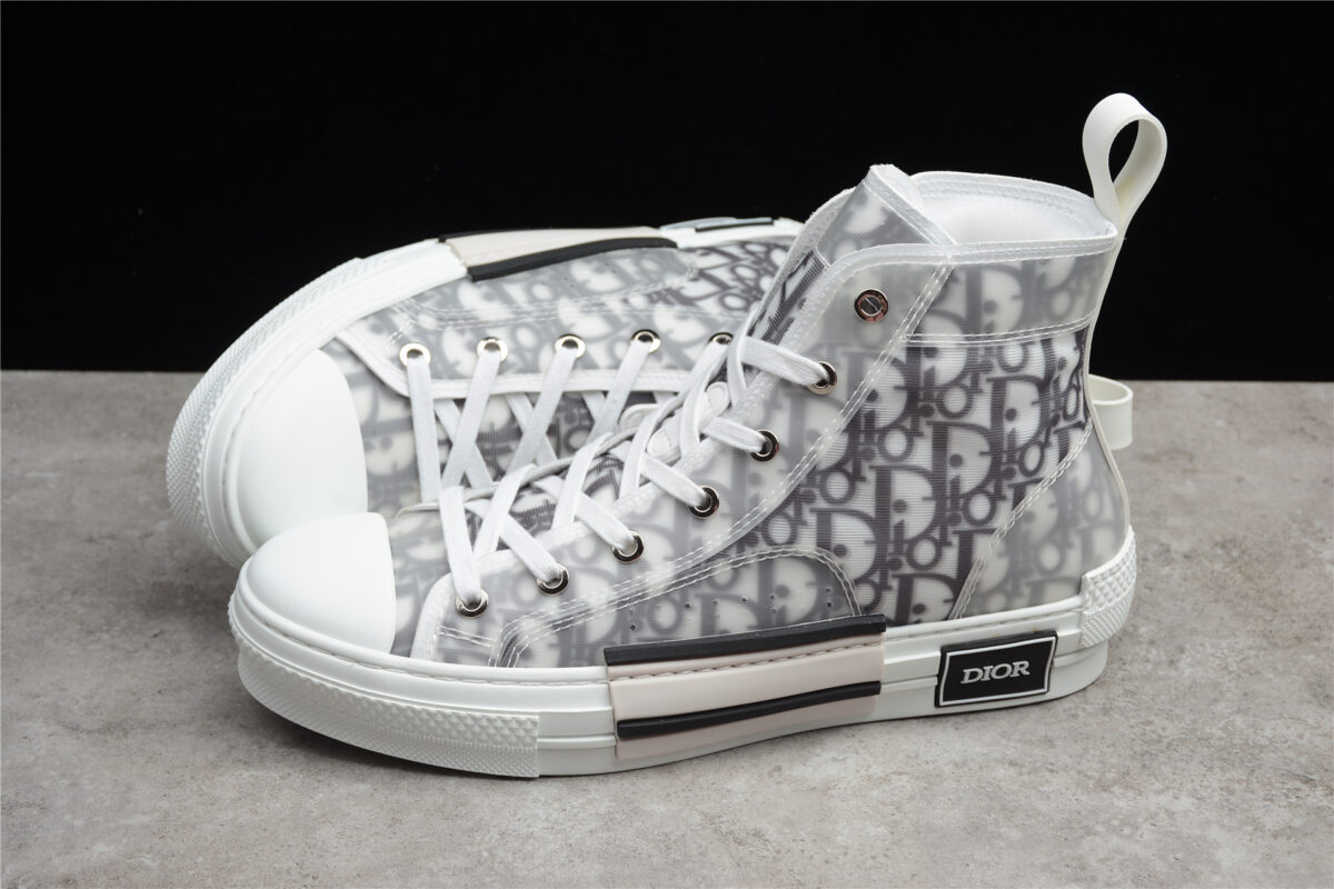 Dior B23 High-Top Sneaker – Transparent Grey Oblique