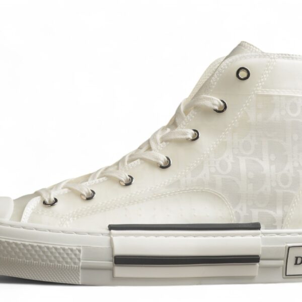Dior B23 Oblique High-Top Sneaker – White/Transparent
