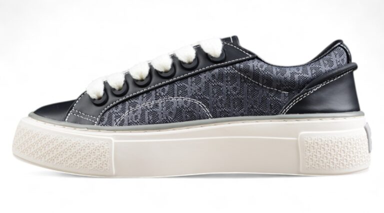 Dior B23 Oblique Low-Top Sneaker – Black Leather with Grey Monogram