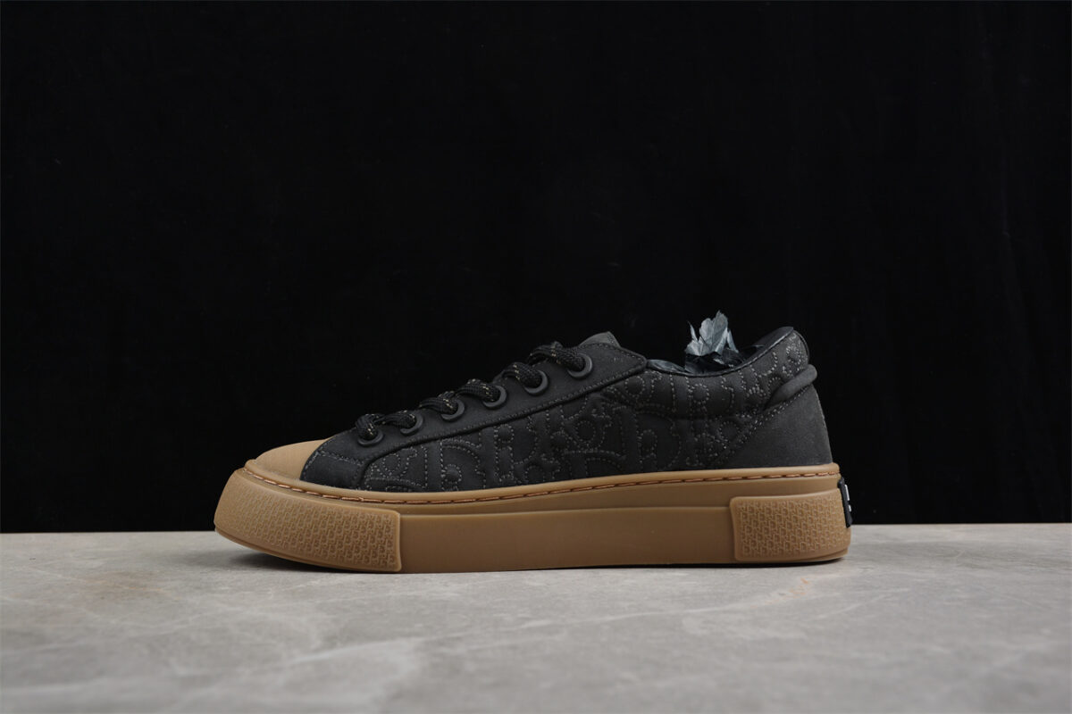 Dior B23 Oblique Low-Top Sneaker – Black with Gum Sole