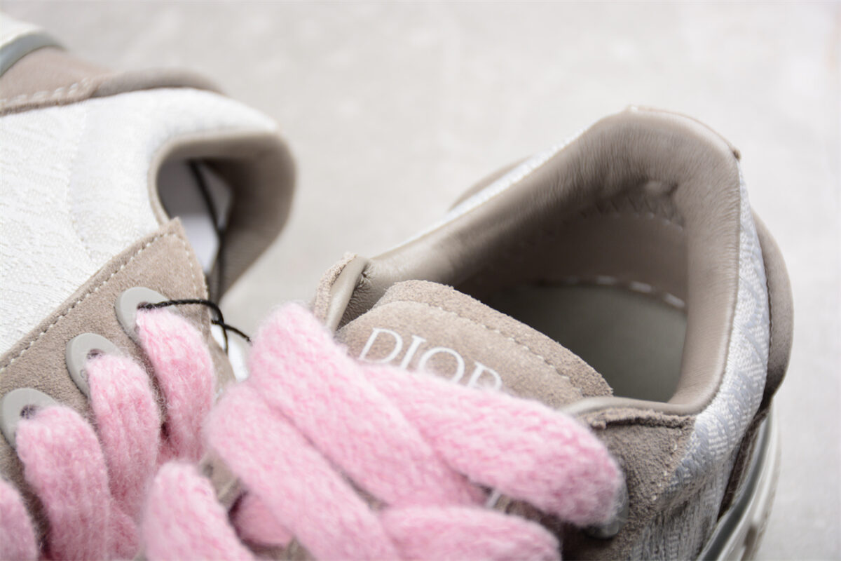 Dior B23 Oblique Low-Top Sneaker – Grey Suede with White Monogram