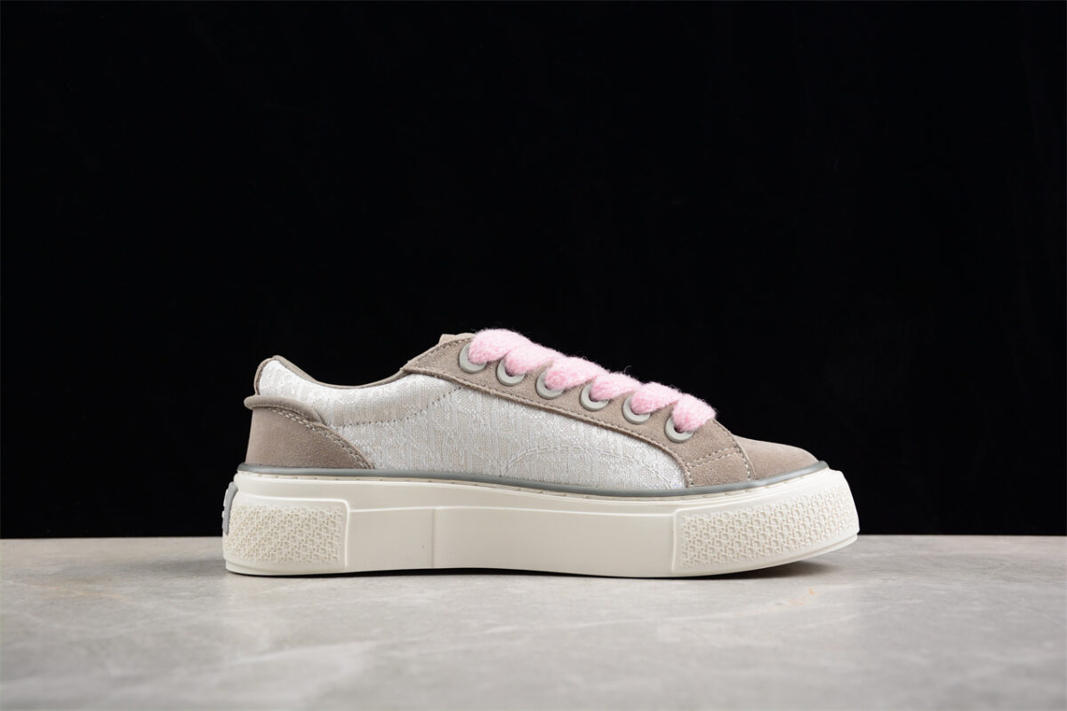Dior B23 Oblique Low-Top Sneaker – Grey Suede with White Monogram