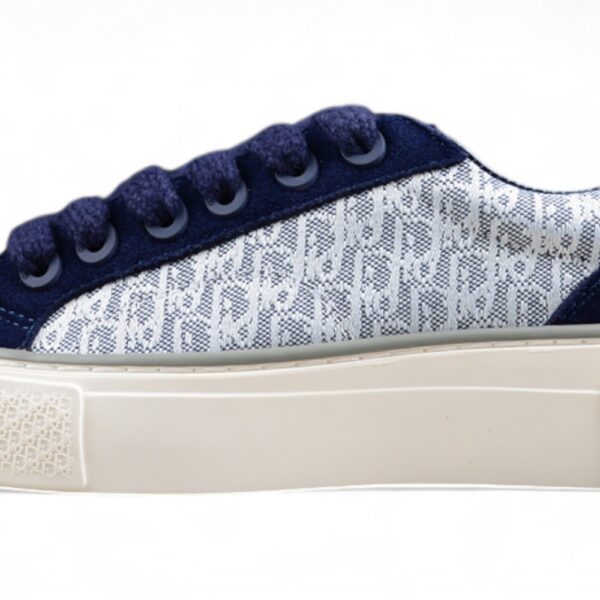 Dior B23 Oblique Low-Top Sneaker – Navy Blue Suede with Monogram Canvas