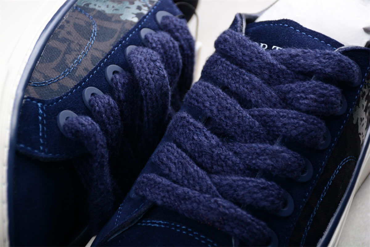 Dior B23 Oblique Low-Top Sneaker – Navy Suede with Camouflage Monogram