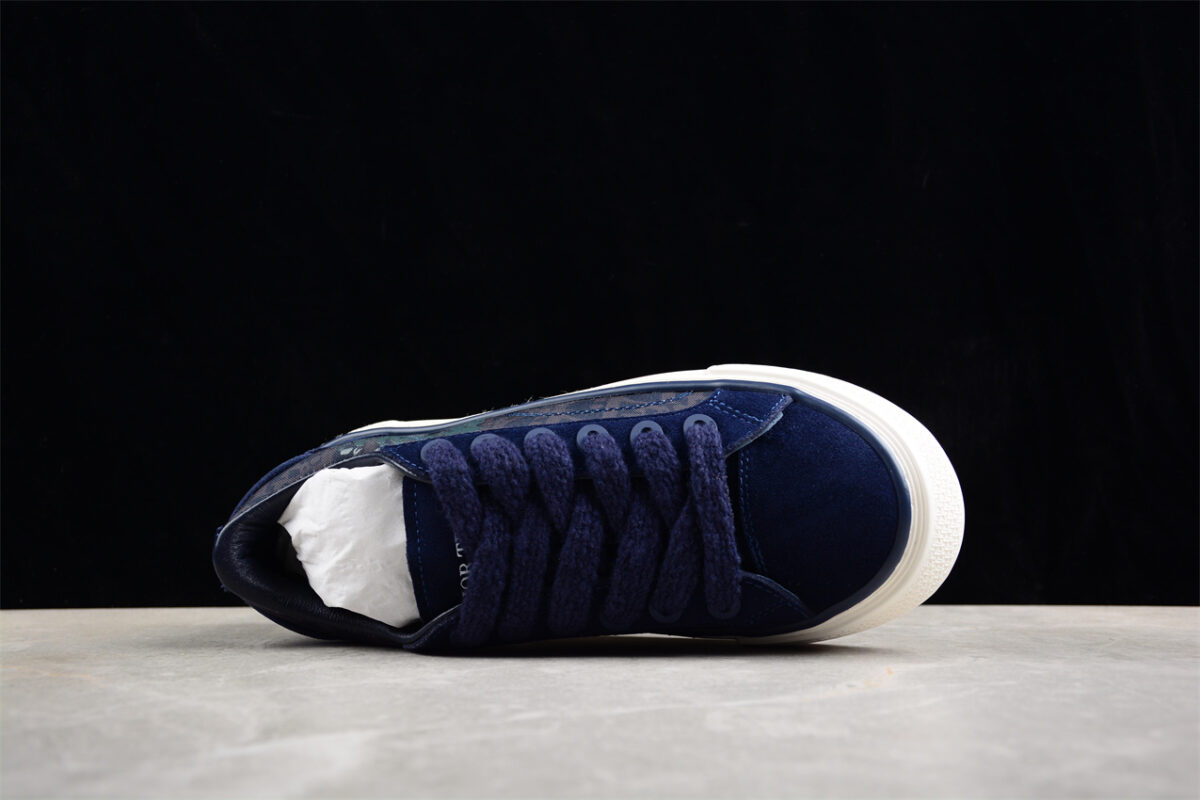 Dior B23 Oblique Low-Top Sneaker – Navy Suede with Camouflage Monogram