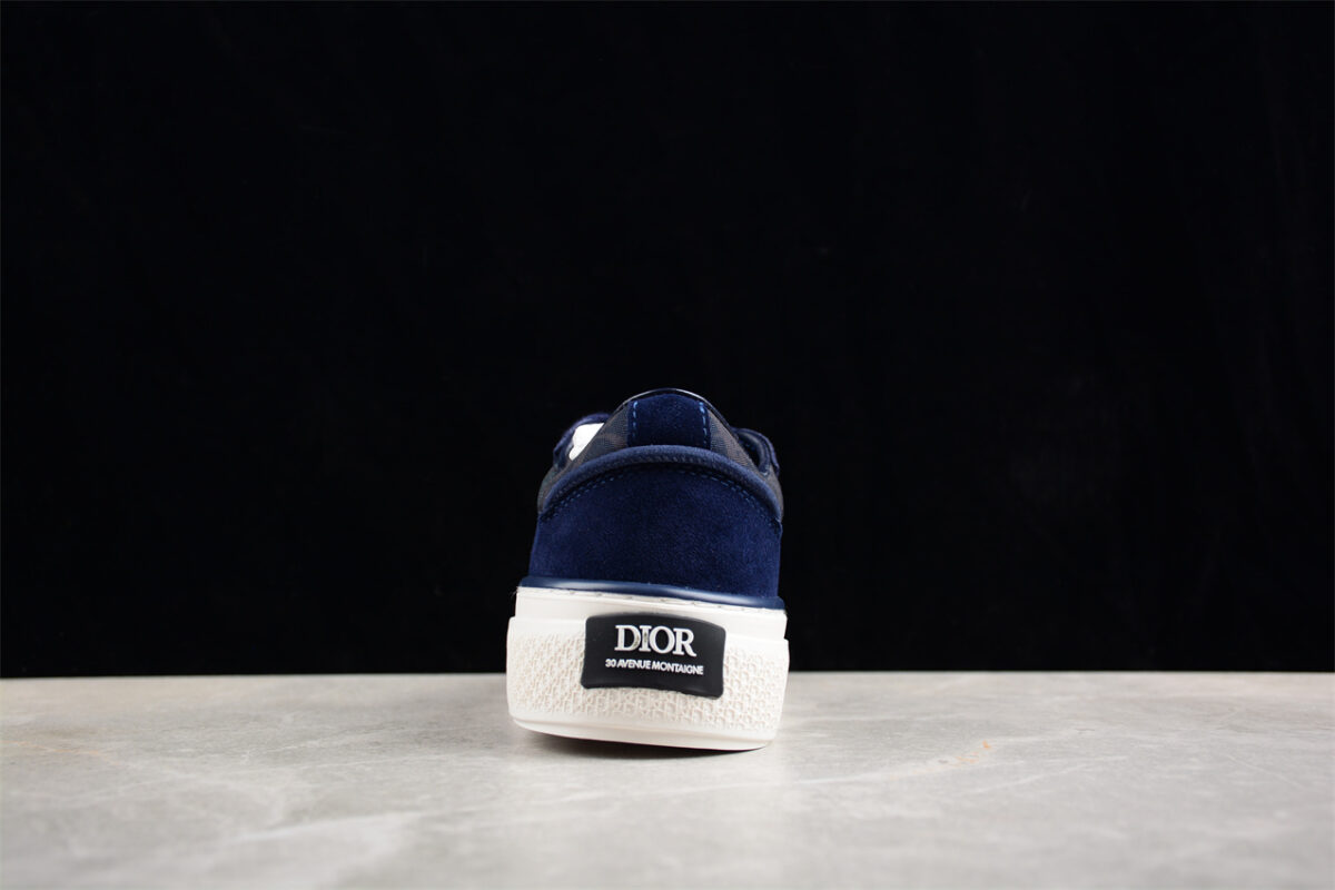 Dior B23 Oblique Low-Top Sneaker – Navy Suede with Camouflage Monogram