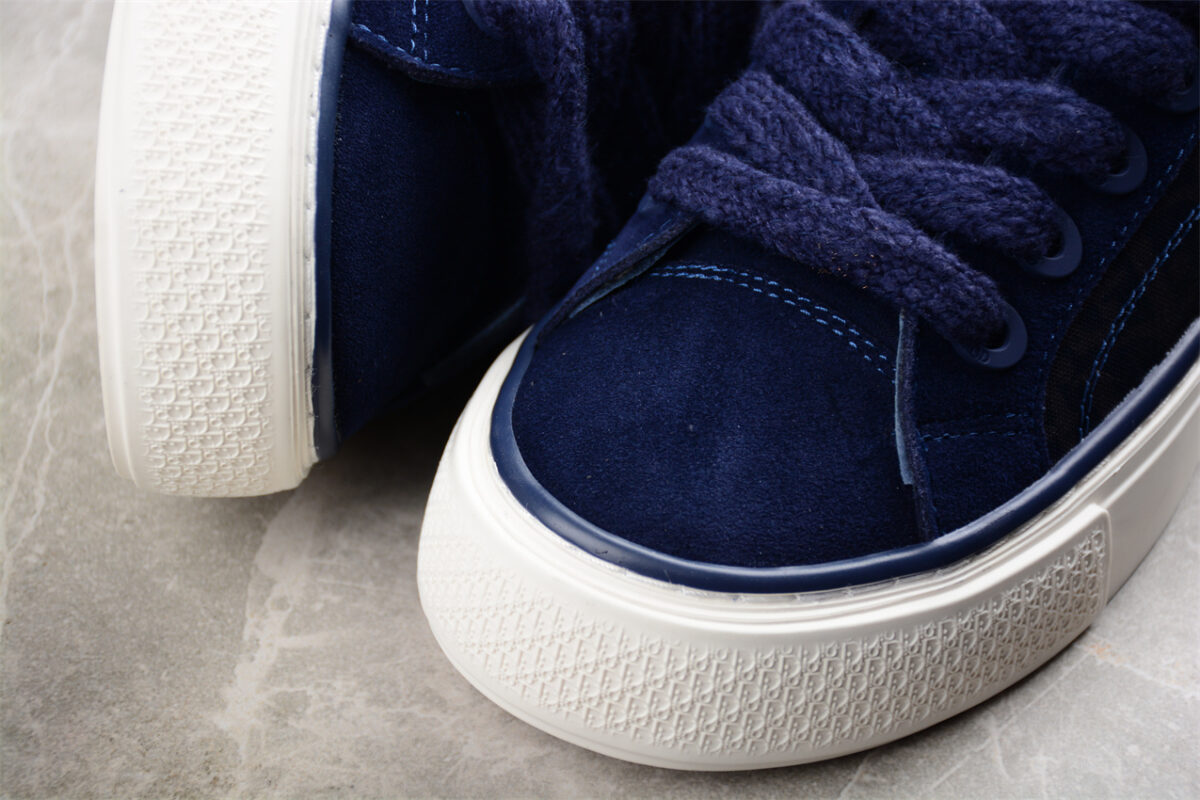 Dior B23 Oblique Low-Top Sneaker – Navy Suede with Camouflage Monogram