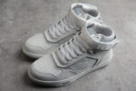 Dior B27 Mid-Top Sneaker – White Leather & Oblique Jacquard