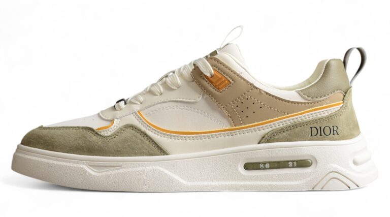 Dior B28 Low-Top Sneaker – White, Olive & Beige