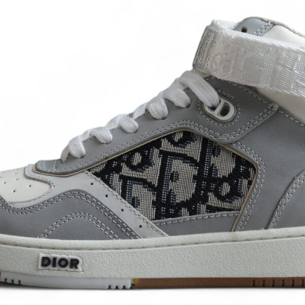 Dior B30 High-Top Sneaker – White/Grey Oblique