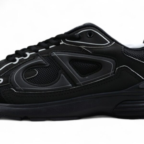 Dior B30 Sneaker – Black Mesh and Leather with Reflective Detailing