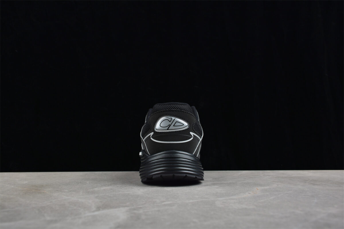 Dior B30 Sneaker – Black Mesh and Leather with Reflective Detailing