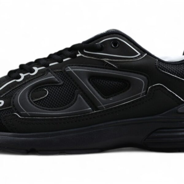 Dior B30 Sneaker – Black Mesh and Leather with Reflective Detailing