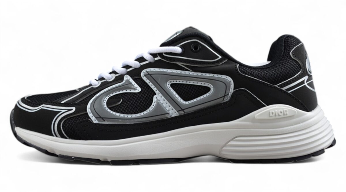 Dior B23 Oblique Low-Top Sneaker – Black with Gum Sole (Copy)