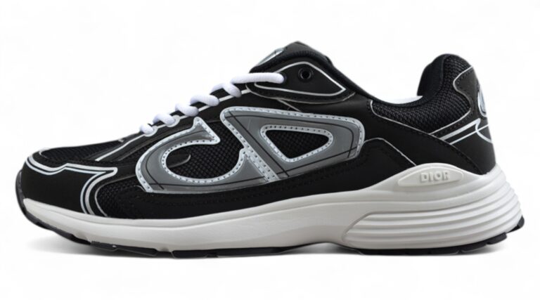 Dior B23 Oblique Low-Top Sneaker – Black with Gum Sole (Copy)