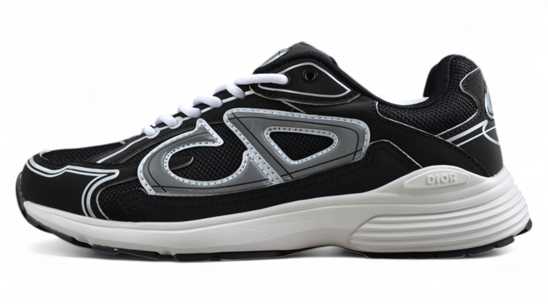 Dior B23 Oblique Low-Top Sneaker – Black with Gum Sole (Copy)
