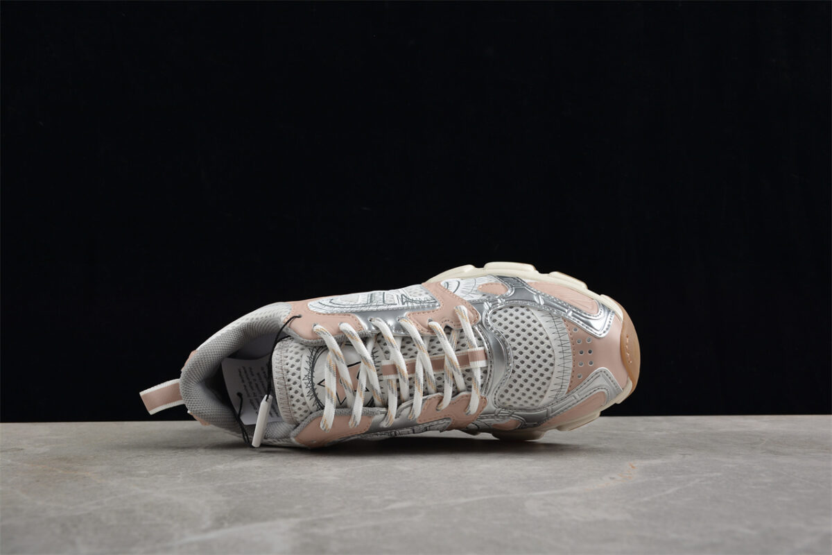 Dior B30 Sneaker – White Mesh with Beige and Silver Accents