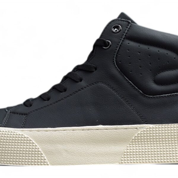Dior High-Top Sneaker – Black Leather with Cream Sole