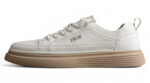 Dior Low-Top Leather Sneaker – Off-White with Beige Sole