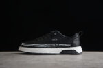 Dior Low-Top Platform Sneaker – Black Leather with White Sole