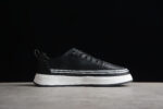 Dior Low-Top Platform Sneaker – Black Leather with White Sole