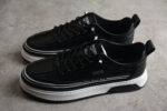 Dior Low-Top Platform Sneaker – Black Leather with White Sole