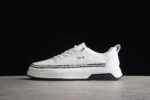 Dior Low-Top Platform Sneaker – White Leather with Black Accents
