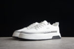 Dior Low-Top Platform Sneaker – White Leather with Black Accents