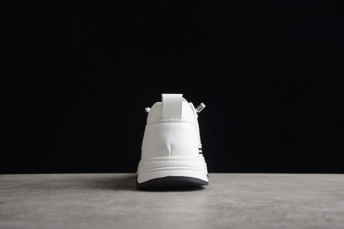 Dior Low-Top Platform Sneaker – White Leather with Black Accents