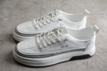 Dior Low-Top Platform Sneaker – White Leather with Black Accents