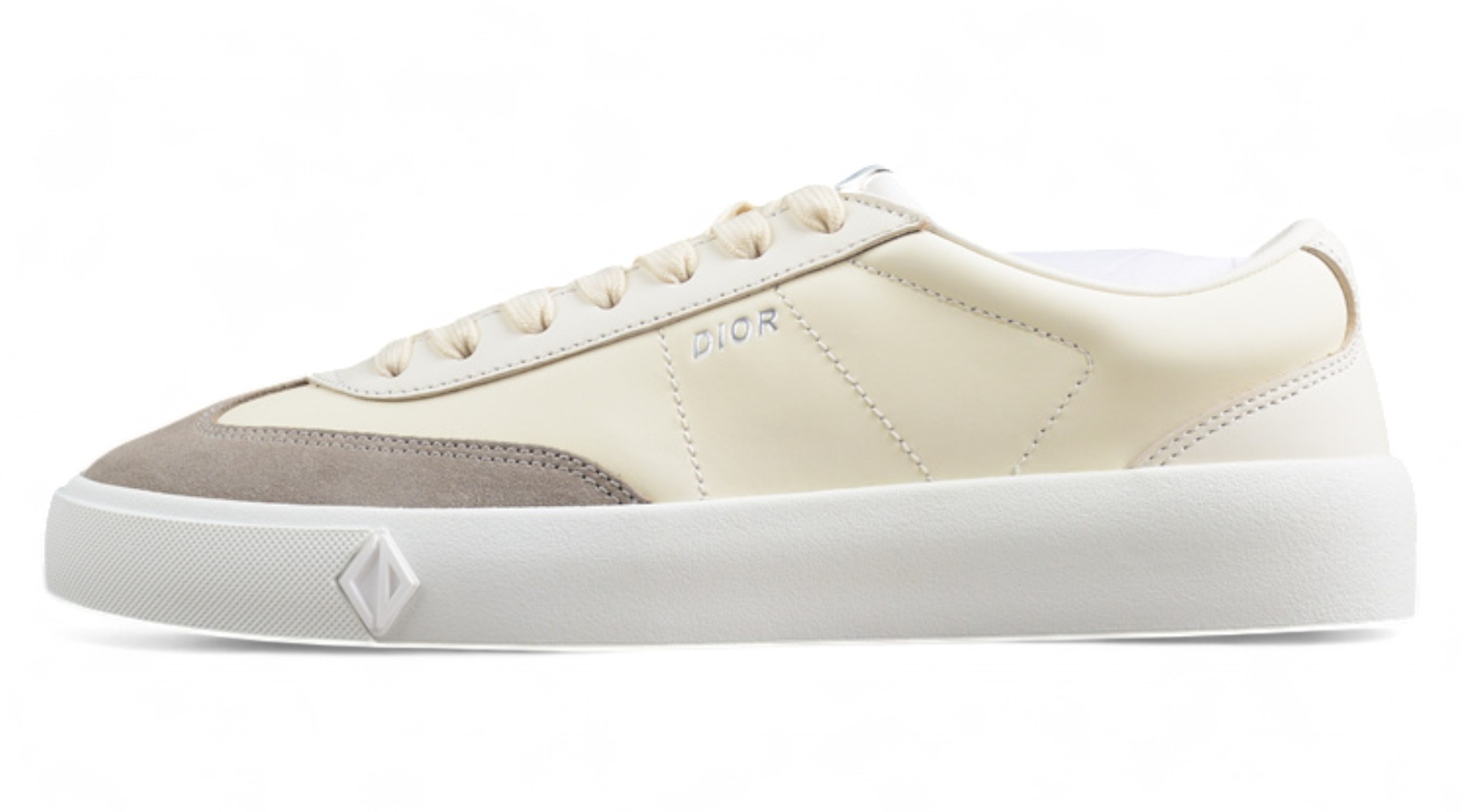 Dior Low-Top Sneaker – Cream Leather & Suede
