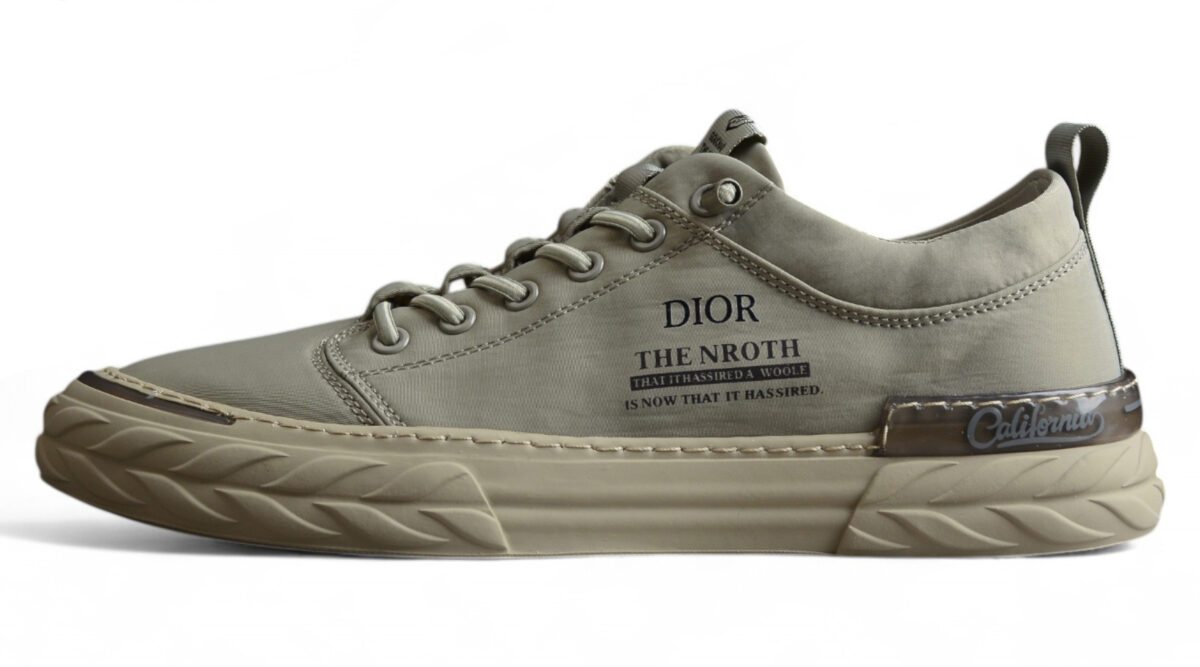 Dior x The North Collaboration-Inspired Low-Top Sneaker – Khaki