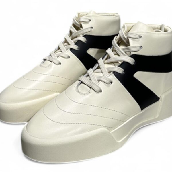 Fear of God High-Top Court Sneaker – Cream/Black