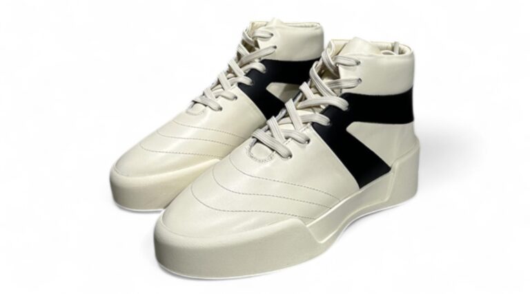 Fear of God High-Top Court Sneaker – Cream/Black