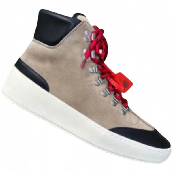 Fear of God Inspired Hiking Sneaker – Beige/Black with Red Laces