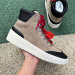 Fear of God Inspired Hiking Sneaker – Beige/Black with Red Laces