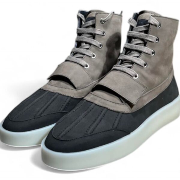 Fear of God Inspired Military Sneaker Boot – Two-Tone (Taupe/Black)