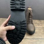 Gucci Leather Combat Boot – Brown with Side Zip