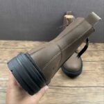 Gucci Leather Combat Boot – Brown with Side Zip