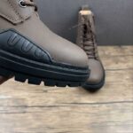 Gucci Leather Combat Boot – Brown with Side Zip