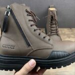 Gucci Leather Combat Boot – Brown with Side Zip
