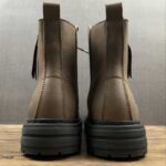 Gucci Leather Combat Boot – Brown with Side Zip