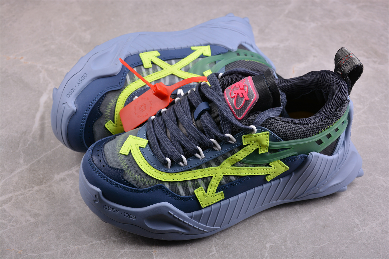 Off White Replica ODSY 1000 Sneaker Navy Green Yellow