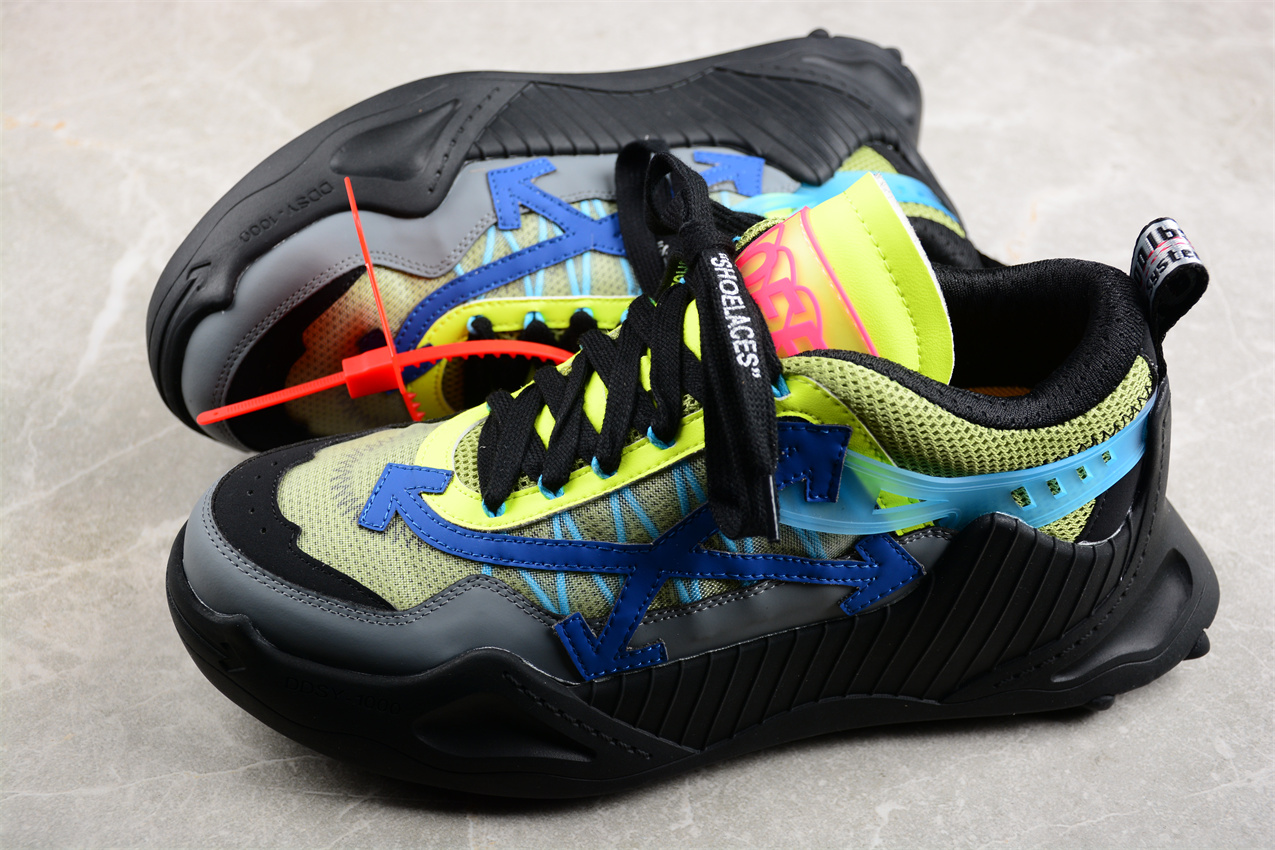 Off White Replica ODSY 1000 Sneaker Neon Yellow Grey Black Blue